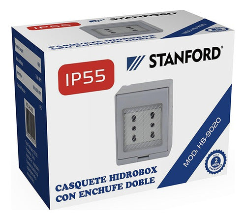 Tomacorriente Doble 10/16a Hydrobox Exterior Ip55 250v Sec Color Blanco