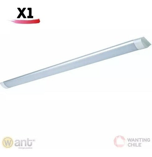 Tubo Led Empavonado Regleta Plana Con Base Eco 36w 120cms