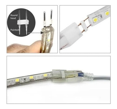 Conector Enchufe Cinta Led 220v 2835 Delgada Ip40 Deus Group