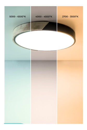 Panel Plafón Led Borde Madera Sobrepuesto Moderno 30cm Deco