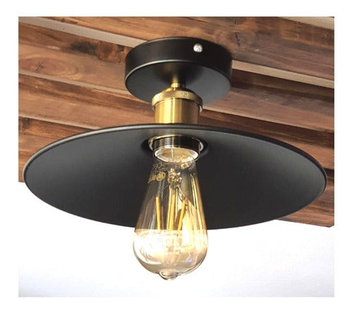 Lampara De Techo Vintage Decoración Retro Soquete E27 Color Negro