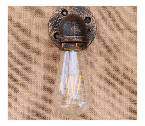 Aplique Lampara Muro Industrial Tubería Agua Tubo E27 Bronce