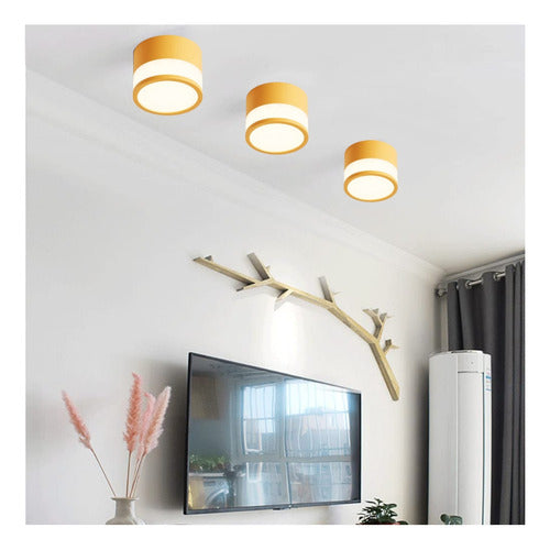 Panel Sobrepuesto Con Vidrio Decorativo Led 7w Luz Cálida