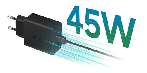 Cargador Genérica 45w Usb-c De Pared Con Cable Carga Super Rápida Negro