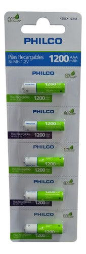 Pilas Tira Recargable Aaa X 5 1200mah Philco