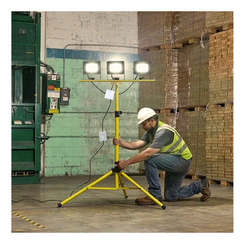 Pack 3 Foco Led 30w Soporte Atril Tripode 150cm + Cableado