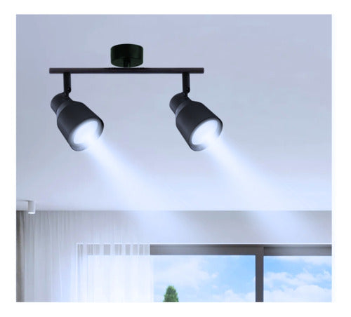 Aplique Foco Porta Ampolleta Doble Gu10 Moderno Dirigible - Deus Group