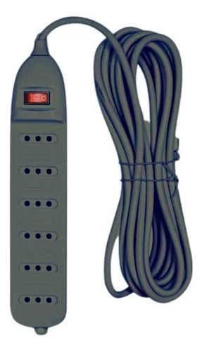 Alargador eléctrico 6 posiciones 5m con interruptor SEC 2500W