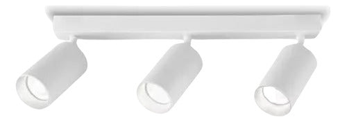 Aplique Blanco Triple Porta Ampolleta Dicroica Dirigible