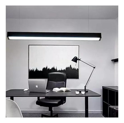 Lampara Moderna Led Lineal Colgante Pendant 24w Negro Blanco