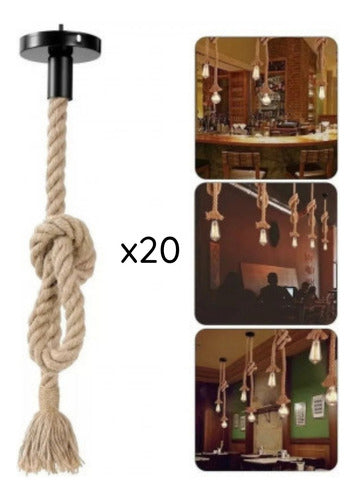 Pack 20 Soquete Yute Cañamo Porta E27 Konnergie Deus