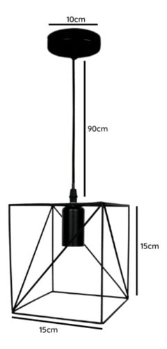 Lampara Techo Porta E27 Sirius Cuadrada Konnergie Deus