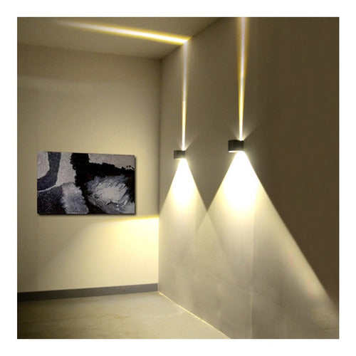 Aplique Led Cuadrado Doble Dirigible Luz Cálida 6w Color Blanco - Deus Group
