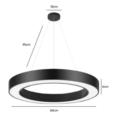 Lámpara Led Colgante Redonda Moderna 60cm 36w Luz Fría - Deus Group