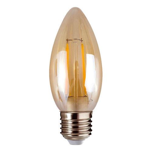 Pack 10 Ampolleta Led Vela Vintage 2w E27 2700k Ambar - Deus Group