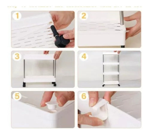 Estante Organizador Baño Cocina Con Ruedas 4 Niveles - Deus Group