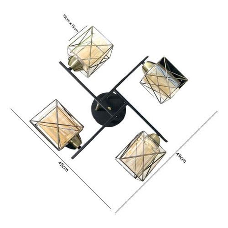 Aplique Cobre Cuádruple Porta E27 LED Zibal Konnergie Deus - Deus Group