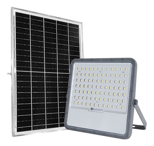Foco Proyector Led Con Panel Solar 2100lm Luz Fria + Control