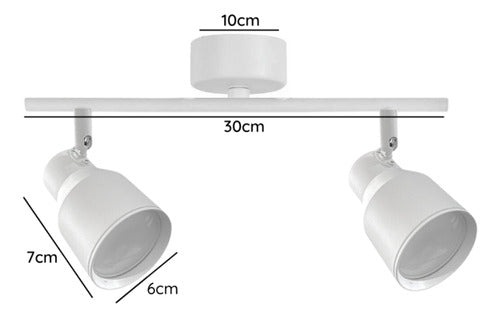 Aplique Foco Porta Ampolleta Doble Gu10 Moderno Dirigible - Deus Group