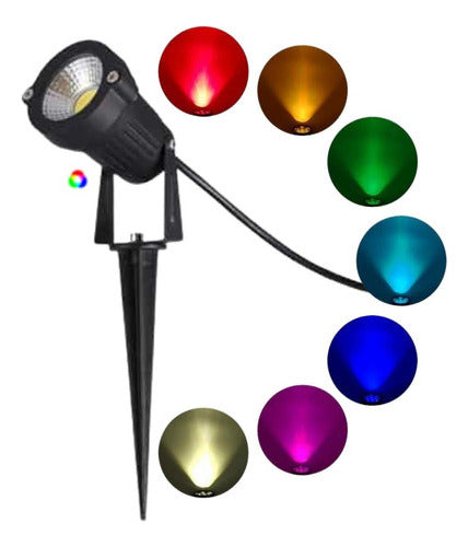 Foco Led Estaca Rgb 5w Exterior Decoracion Jardin Patio