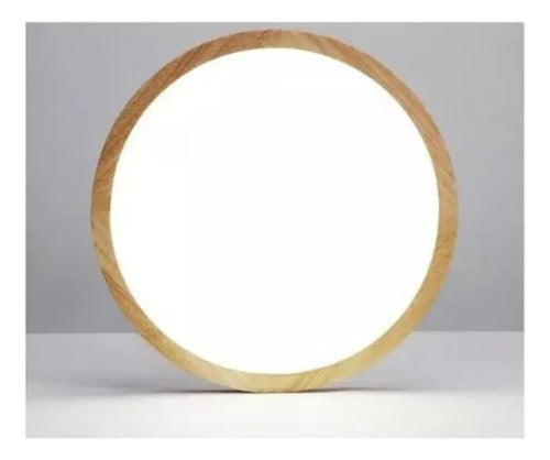 Panel Plafón Led Borde Madera Sobrepuesto Moderno 30cm 36w