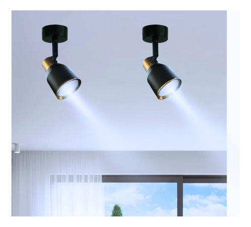 Aplique Foco Porta Ampolleta Dicroica Gu10 Moderno Dirigible - Deus Group