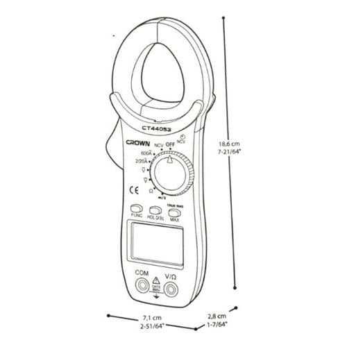 Pinza Amperimetrica Tester Multimetro Tenaza 600v Crown - Deus Group