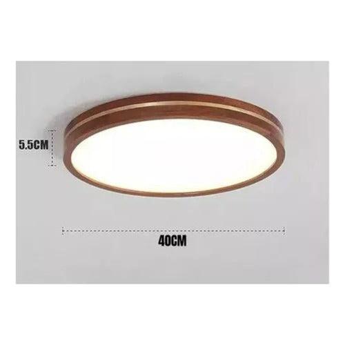 Panel Plafón Led Borde Madera Sobrepuesto Moderno 40cm Deco - Deus Group