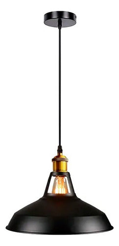 Lampara De Techo Vintage Decoración Retro Soquete E27 Color Negro