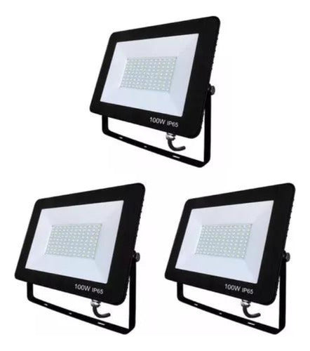 Foco Proyector Area Led 100w Eco Seguridad Sec Pack 3