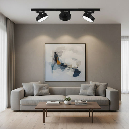 Pack 3 Foco Riel Panel Plafón Led 36w Riel Monofásico Techo