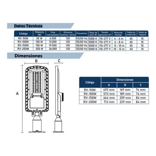 Luminaria Publica Rv Alumbrado Con Fotocelda Integrada 200w - Deus Group