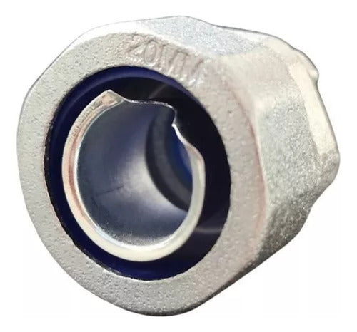 Pack 10 Conector Metálico Recto Para Flexible Metálico 20mm