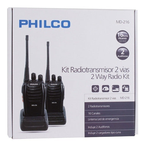 Radio Transmisor Philco Md216 2uni Ideal Guardias -bascotel Color Negro