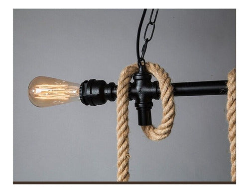 Lámpara Colgante Cañamo Rustica Vintage Soga Soquete E27