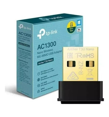 Adaptador USB Inalámbrico TP-Link Archer T3U Nano AC1300 - Deus Group