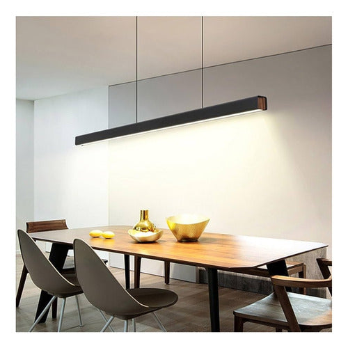 Lampara Led Lineal Colgante Pendant Negro 40w Driver Osram