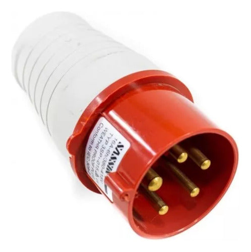 Enchufe Industrial Macho Volante Ip44 16a 380v 3p+n+t