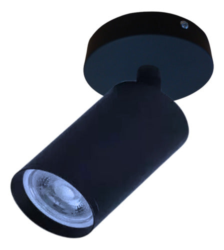 Aplique Dirigible Porta Ampolleta Dicroica GU10 Blanco Negro