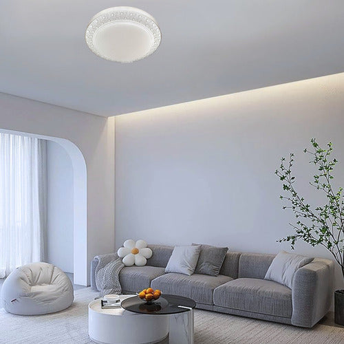 Lámpara Plafón Led 48w 26cm Redondo Sobrepuesto Elegante
