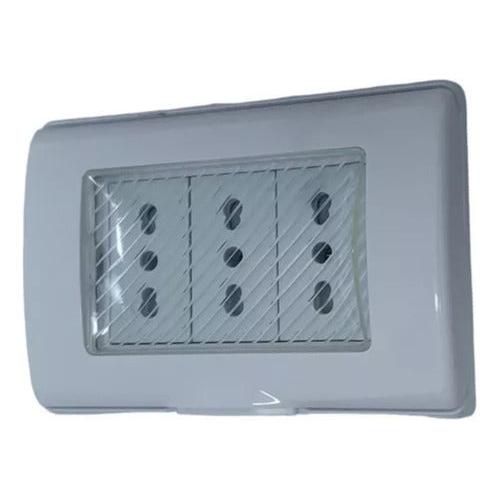 Tomacorriente Embutido Triple 10/16a Exterior Ip55 250v Sec - Mi tienda