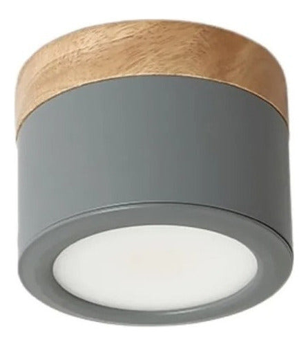 Panel Sobrepuesto Borde Madera Decorativo Led 6w Luz Fria