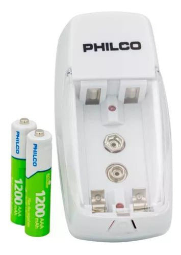 Cargador De Muro Para Aa/aaa/9v Con 2 Pilas Recargables