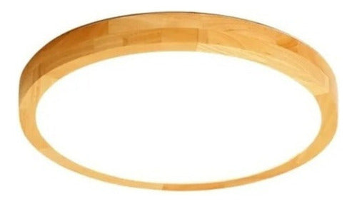 Panel Plafón Led Borde Madera Sobrepuesto Moderno 40cm 76w