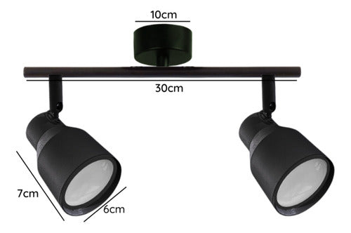 Aplique Foco Porta Ampolleta Doble Gu10 Moderno Dirigible - Deus Group