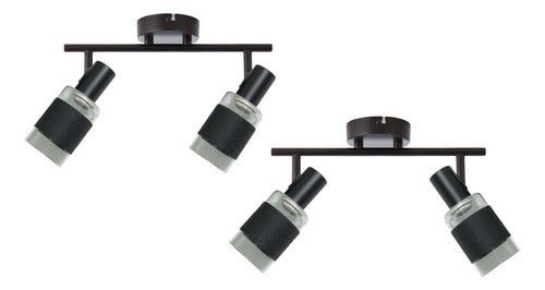Pack 2 Aplique Doble Porta E14 Led Zaurak Konnergie Deus