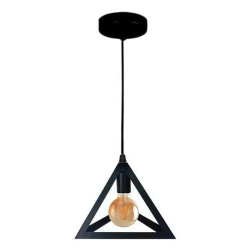 Lampara Colgante De Fierro Triangulo Industrial E27 - Deus Group