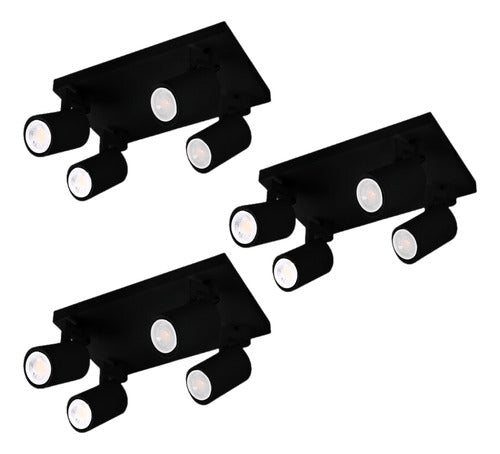Pack 3 Foco Porta Gu10 Cuadruple Altair Iv Konnergie Deus