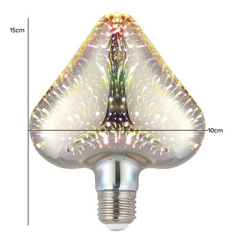 Ampolleta LED 3W 3D RGB Diseño Corazón Decorativo Colores