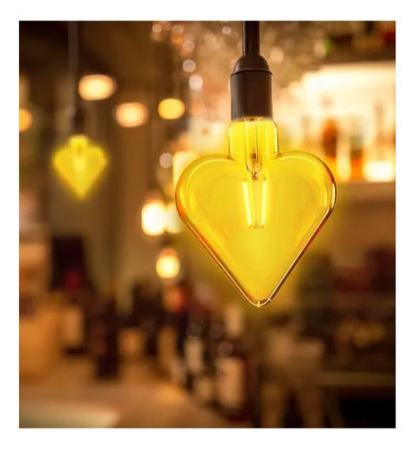 Ampolleta LED Vintage Corazón 4W Ámbar 2700K Luz Cálida